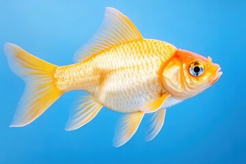 Goldfish Swimming in Blue Water