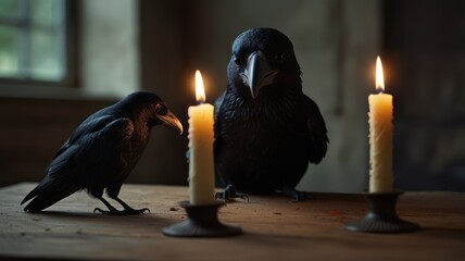 Sticker - Two Ravens and Candles