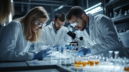 Wall Mural - scientists conducting research in a laboratory
