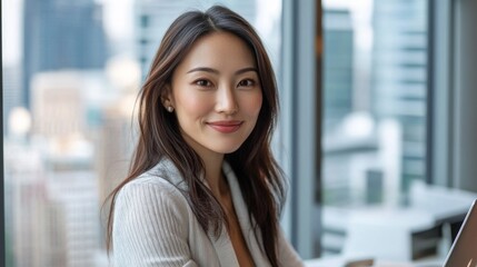 Canvas Print - Professional woman working in modern office