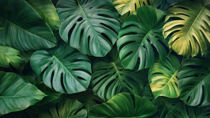 Sticker - Monstera Leaves Close-Up