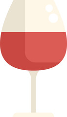 Canvas Print - Vector illustration of a wine glass containing red wine, designed in a minimalist and flat style