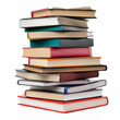 © EmmaStock - A stack of books with the top book being a red book. on transparent background png