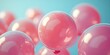 © Collection - A cluster of pink balloons against a soft blue backdrop, their smooth surfaces reflecting light and creating a dreamy, ethereal atmosphere