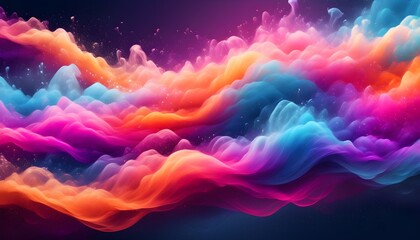 Wall Mural - Vibrant Waves of Abstract Digital Art in Dynamic Motion for Modern Design and Creative Backgrounds