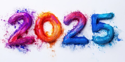 Colorful 2025 New Year Celebration - Abstract Art