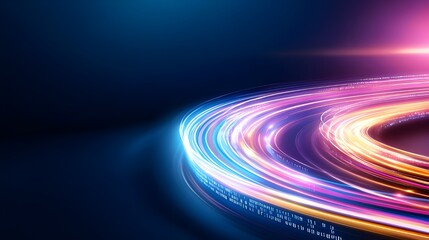 Abstract technology background of high speed global data transfer, ultra fast broadband and connection, digital cyber tech motion 