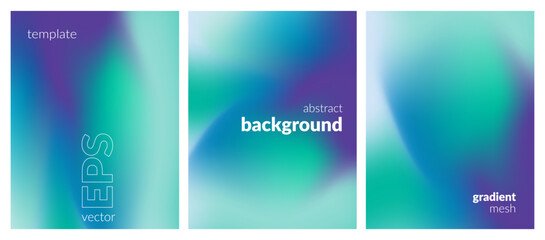 Collection. Abstract liquid background. Vibrant color blend. Blurred fluid colors. Gradient mesh. Modern design template for posters, ad banners, brochures, flyers, covers, websites. EPS vector image