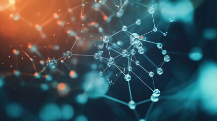 Aufkleber - Exploring molecular structures and chemical connections in an abstract scientific environment. Generative AI