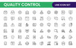 © artnazu - Quality Control line icon set. Included the icons as inspect, QA, qualify, quality control, check, verify, and more.