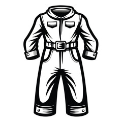 Jumpsuit vector line art