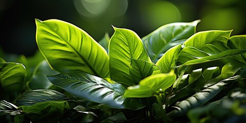 Canvas Print - green leaves in the garden