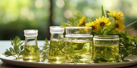 Wall Mural - herbs in a jar