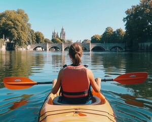 A kayak tour along the Avon River, offering a unique perspective of the city s iconic bridges and green parks