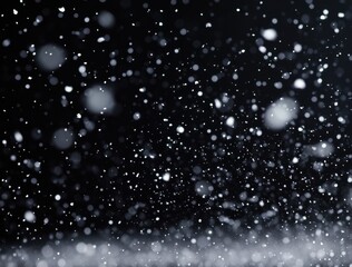 Wall Mural - white particles flying in the air, snowflakes falling from above