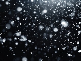 Wall Mural - white particles flying in the air, snowflakes falling from above