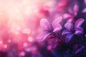 Wall Mural - A close up of a purple flower with a pink background
