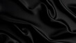 © Tark - Silk fabric, abstract wavy black satin fabric background. Generative AI