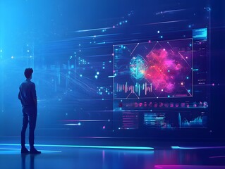 Poster - Futuristic Technology Visualization with Data Analysis