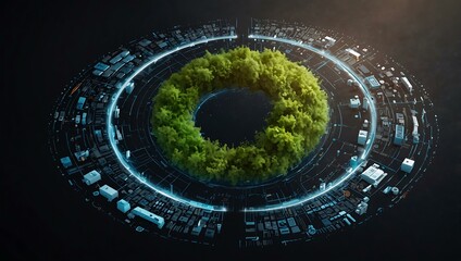 AI-driven circular economy promoting resource management.