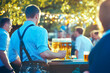 © Rarity Asset Club - A man in lederhosen serving beer.