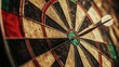 © nikomsolftwaer - Realistic close-up of a dartboard showing a dart hitting the bullseye, emphasizing goal completion