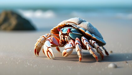 Exploration of a Hermit Crab in Its Coastal Environment