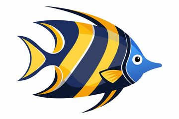 Creative vector design of angelfish fish on a white background