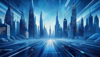 Wall Mural - Blue city background