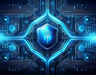 blue cyber security concept background