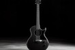 © Thanyarat - Minimalist guitar silhouette, capturing the essence of a guitar with clean lines and minimal detail, symbolizing music and creativity in a modern way