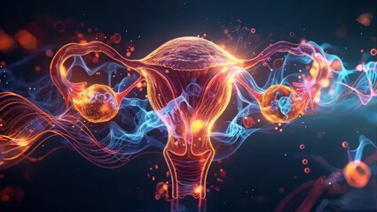 abstract representation of female reproductive system
