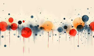 Abstract modern art with colorful watercolor circles and creative pattern illustration