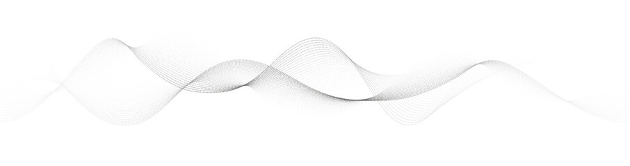 Leinwandbilder - Abstract flowing dots particles wave pattern. Halftone gradient curve shape isolated on white background. Modern vector banner in concept of AI, technology, science, music festival.