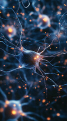 Aufkleber - 3d illustration depicting neuron transmitting electrical signals in the brain