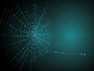Cyan spider web illustration