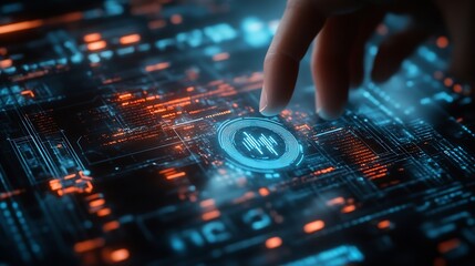 Fototapete - Businessman secures data with encryption and network security protecting transactions Cybersecurity for online business data privacy and defense against cyber attacks : Generative AI