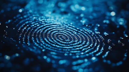Fototapete - Biometrics security access concept with fingerprint : Generative AI
