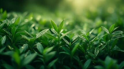 Aufkleber - Green fresh plants grass closeup for background : Generative AI