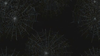 Dark gray spider webs illustration.