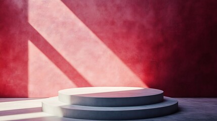 Aufkleber - Podium 3D background to demonstrate the product with abstract shadows High quality photo : Generative AI