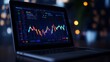 © Chanagun - A laptop displays vibrant financial charts and graphs against a dark background, showcasing market data and trading activity.