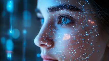 Leinwandbilder - KYC know your customer Business verifying the identity of clients Client authentication to access personal financial data Biometrics security digital technology against digital cyber c : Generative AI
