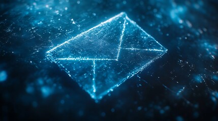 Aufkleber - Envelope and email symbol on a blue background Concept email address Internet technologies and contacts for communication Communication over the network business and correspondence : Generative AI
