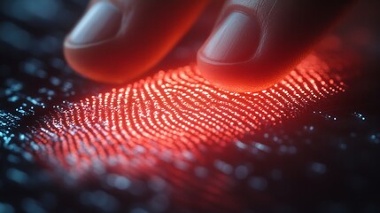 Poster - Fingerprint identification to access personal financial data The idea for EKYC electronic know your customer biometrics security innovation technology against digital cybercrime : Generative AI