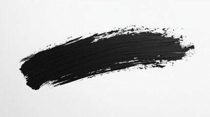 artistic black brush stroke with a gradient effect on a pure white background, minimalist art