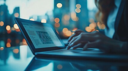 Leinwandbilder - Digital tablet meeting and business people with laptop in office for creative thinking or brainstorming Team collaboration and online planning search and discussion for email marketing : Generative AI