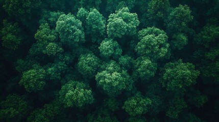 Poster - Aerial top view forest tree Rainforest ecosystem and healthy environment concept and background Texture of green tree forest view from above : Generative AI