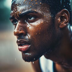 Wall Mural - Intense Basketball Player: Determination and Effort in Action