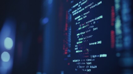 Close up of code on a computer screen